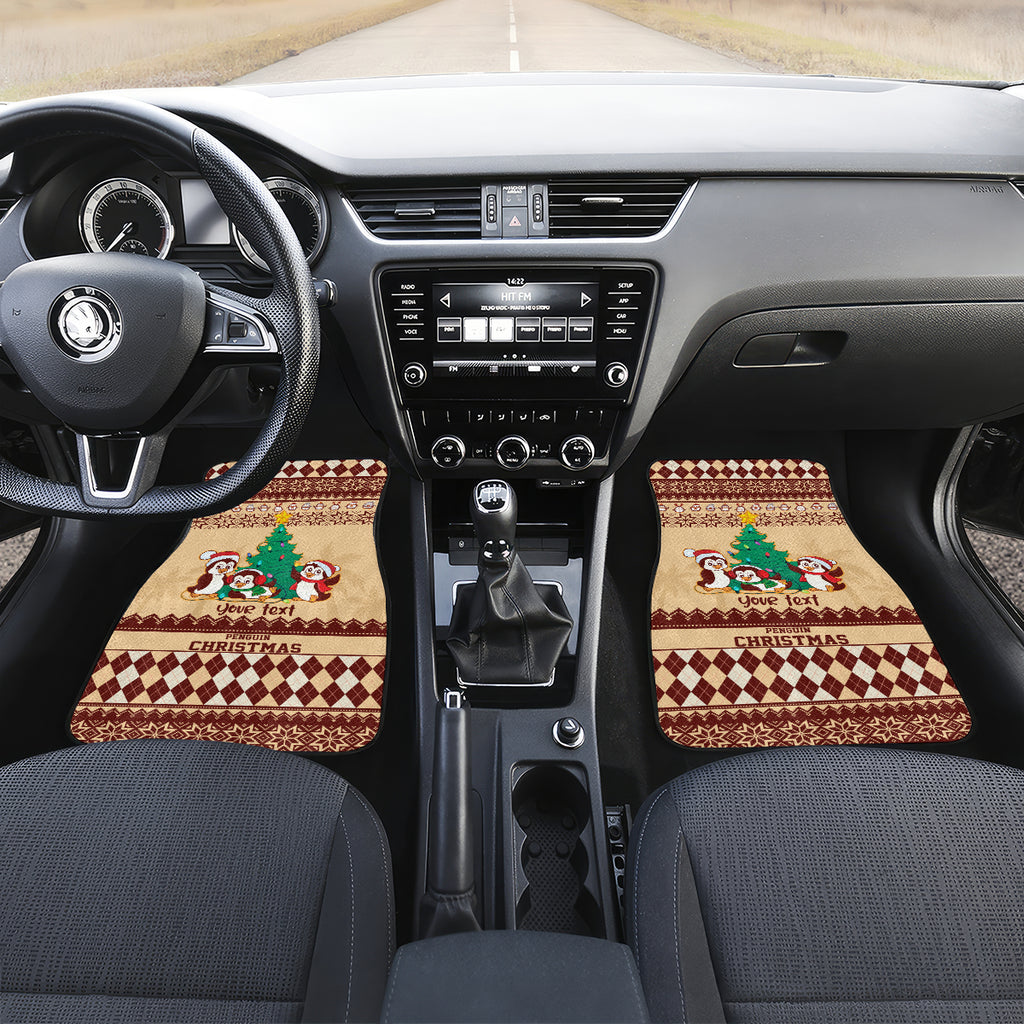 australia-penguin-christmas-argyle-pattern-personalised-car-mats