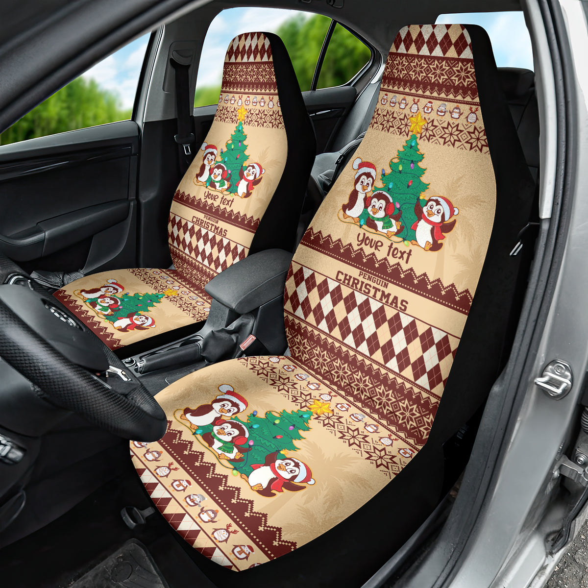 australia-penguin-christmas-argyle-pattern-personalised-car-seat-cover