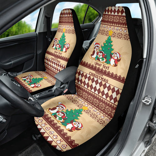 australia-penguin-christmas-argyle-pattern-personalised-car-seat-cover