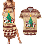 australia-penguin-christmas-argyle-pattern-personalised-couples-matching-summer-maxi-dress-and-hawaiian-shirt
