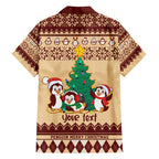 australia-penguin-christmas-argyle-pattern-personalised-hawaiian-shirt