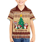 australia-penguin-christmas-argyle-pattern-personalised-hawaiian-shirt