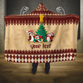 australia-penguin-christmas-argyle-pattern-personalised-hooded-blanket
