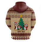australia-penguin-christmas-argyle-pattern-personalised-hoodie