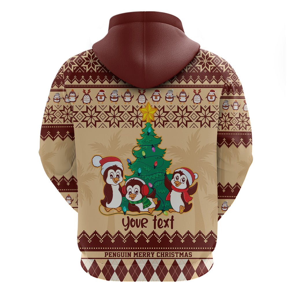 australia-penguin-christmas-argyle-pattern-personalised-hoodie