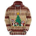 australia-penguin-christmas-argyle-pattern-personalised-hoodie