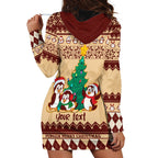 australia-penguin-christmas-argyle-pattern-personalised-hoodie-dress