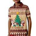 australia-penguin-christmas-argyle-pattern-personalised-kid-polo-shirt