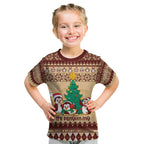 australia-penguin-christmas-argyle-pattern-personalised-kid-t-shirt