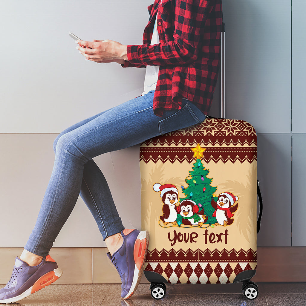 australia-penguin-christmas-argyle-pattern-personalised-luggage-cover
