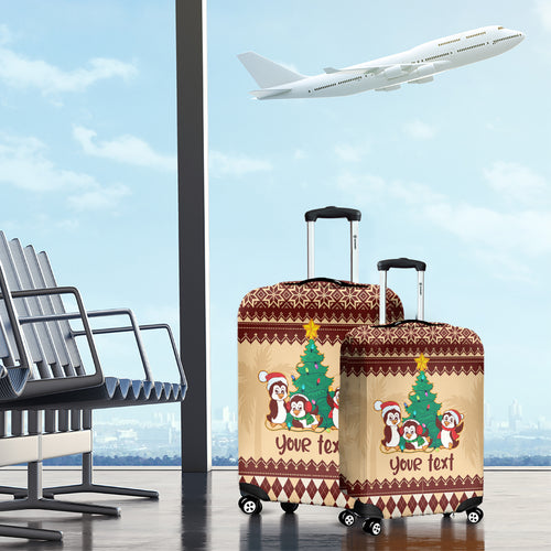 australia-penguin-christmas-argyle-pattern-personalised-luggage-cover