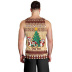 australia-penguin-christmas-argyle-pattern-personalised-men-tank-top