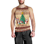 australia-penguin-christmas-argyle-pattern-personalised-men-tank-top