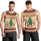 australia-penguin-christmas-argyle-pattern-personalised-men-tank-top