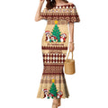 australia-penguin-christmas-argyle-pattern-personalised-mermaid-dress