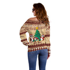 australia-penguin-christmas-argyle-pattern-personalised-off-shoulder-sweater