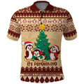 australia-penguin-christmas-argyle-pattern-personalised-polo-shirt