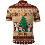 australia-penguin-christmas-argyle-pattern-personalised-polo-shirt