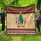 australia-penguin-christmas-argyle-pattern-personalised-quilt