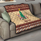 australia-penguin-christmas-argyle-pattern-personalised-quilt
