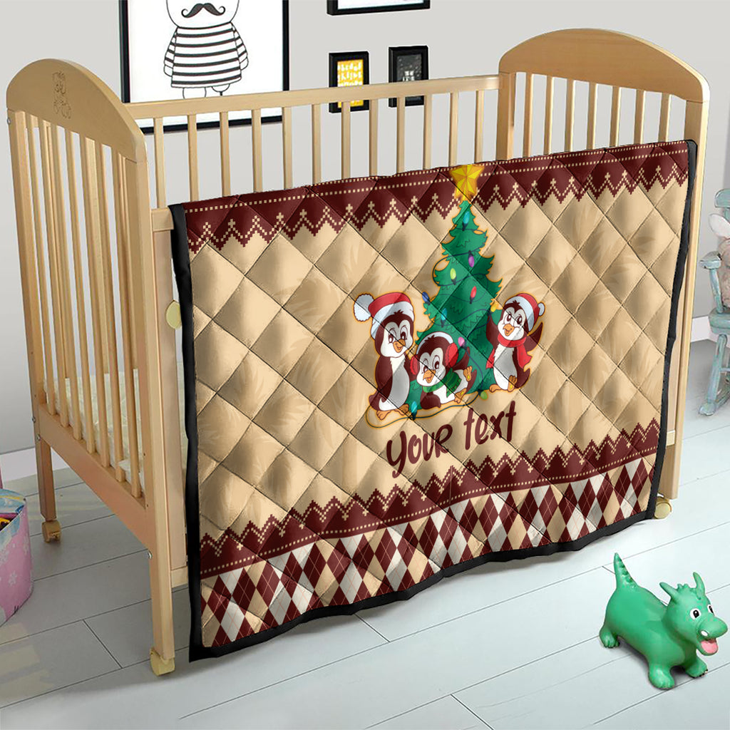 australia-penguin-christmas-argyle-pattern-personalised-quilt