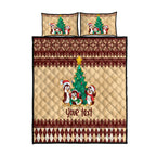australia-penguin-christmas-argyle-pattern-personalised-quilt-bed-set