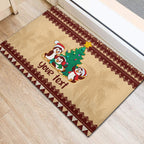 australia-penguin-christmas-argyle-pattern-personalised-rubber-doormat