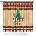 australia-penguin-christmas-argyle-pattern-personalised-shower-curtain