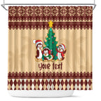 australia-penguin-christmas-argyle-pattern-personalised-shower-curtain