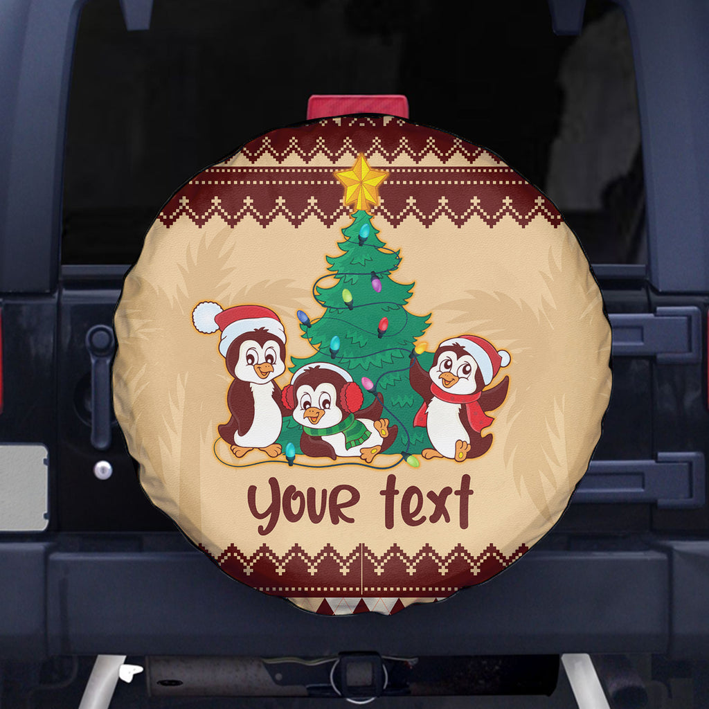 australia-penguin-christmas-argyle-pattern-personalised-spare-tire-cover