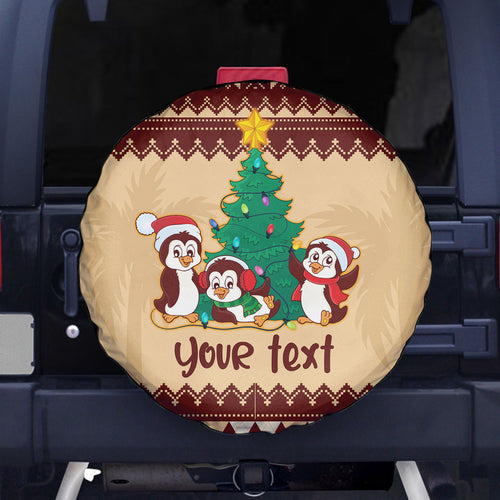 australia-penguin-christmas-argyle-pattern-personalised-spare-tire-cover
