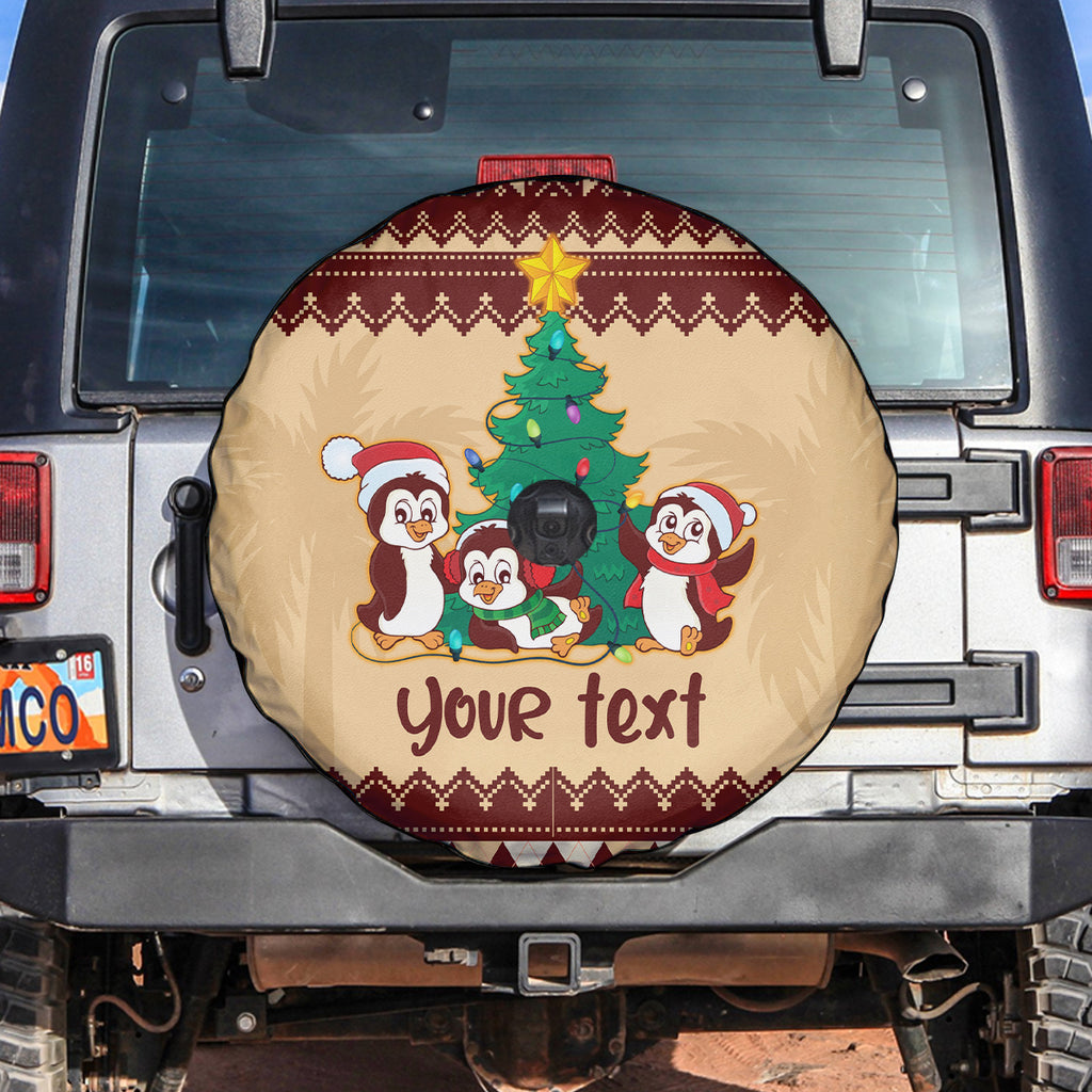 australia-penguin-christmas-argyle-pattern-personalised-spare-tire-cover