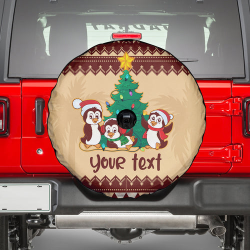 australia-penguin-christmas-argyle-pattern-personalised-spare-tire-cover
