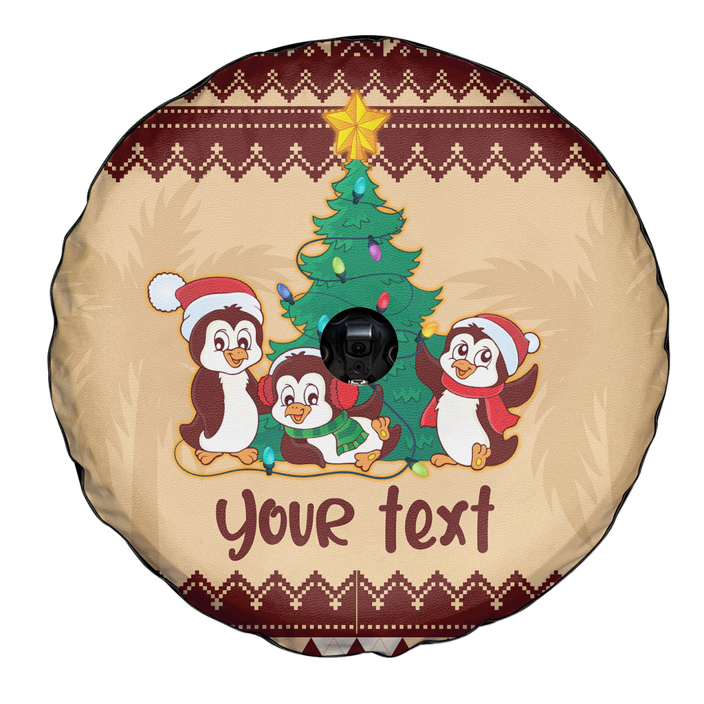 australia-penguin-christmas-argyle-pattern-personalised-spare-tire-cover