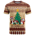 australia-penguin-christmas-argyle-pattern-personalised-t-shirt