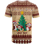 australia-penguin-christmas-argyle-pattern-personalised-t-shirt