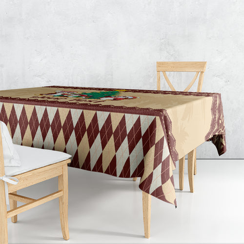 australia-penguin-christmas-argyle-pattern-personalised-tablecloth