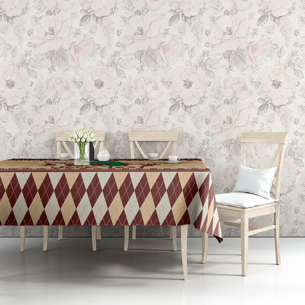 australia-penguin-christmas-argyle-pattern-personalised-tablecloth