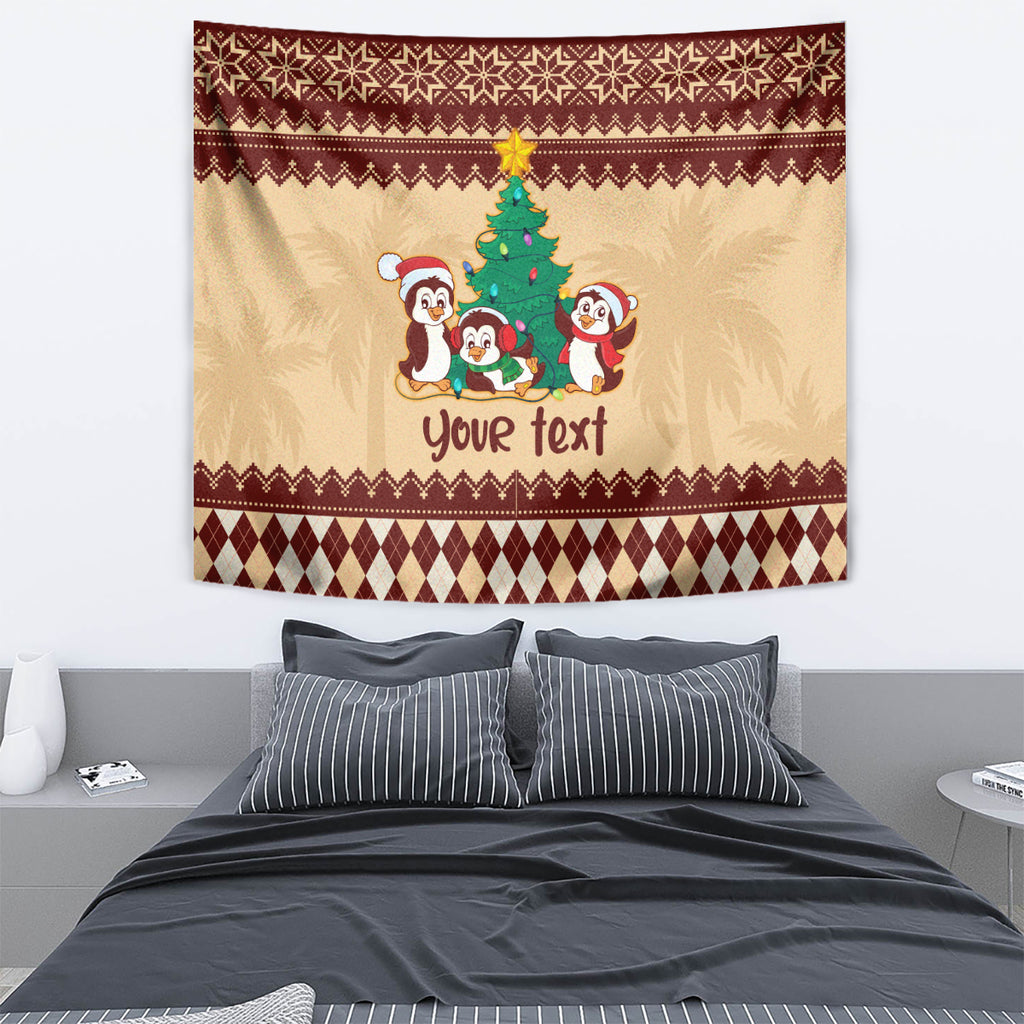 australia-penguin-christmas-argyle-pattern-personalised-tapestry