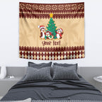 australia-penguin-christmas-argyle-pattern-personalised-tapestry