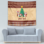 australia-penguin-christmas-argyle-pattern-personalised-tapestry