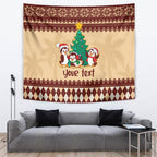australia-penguin-christmas-argyle-pattern-personalised-tapestry