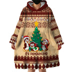 australia-penguin-christmas-argyle-pattern-personalised-wearable-blanket-hoodie