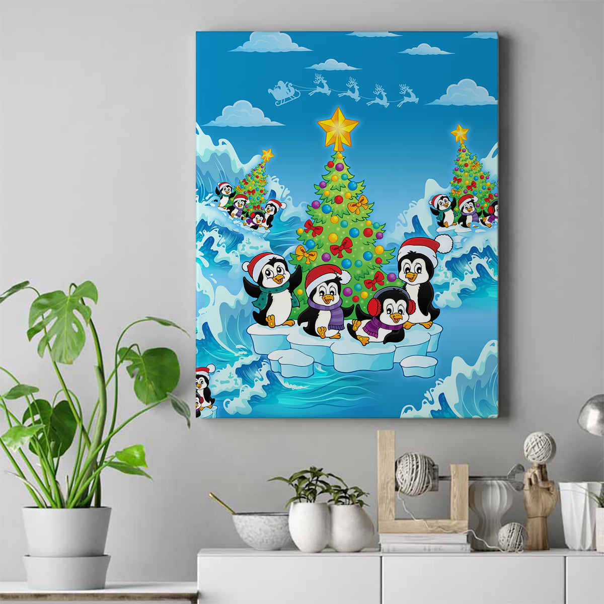 its-penguin-ing-to-look-a-lot-like-christmas-canvas-wall-art