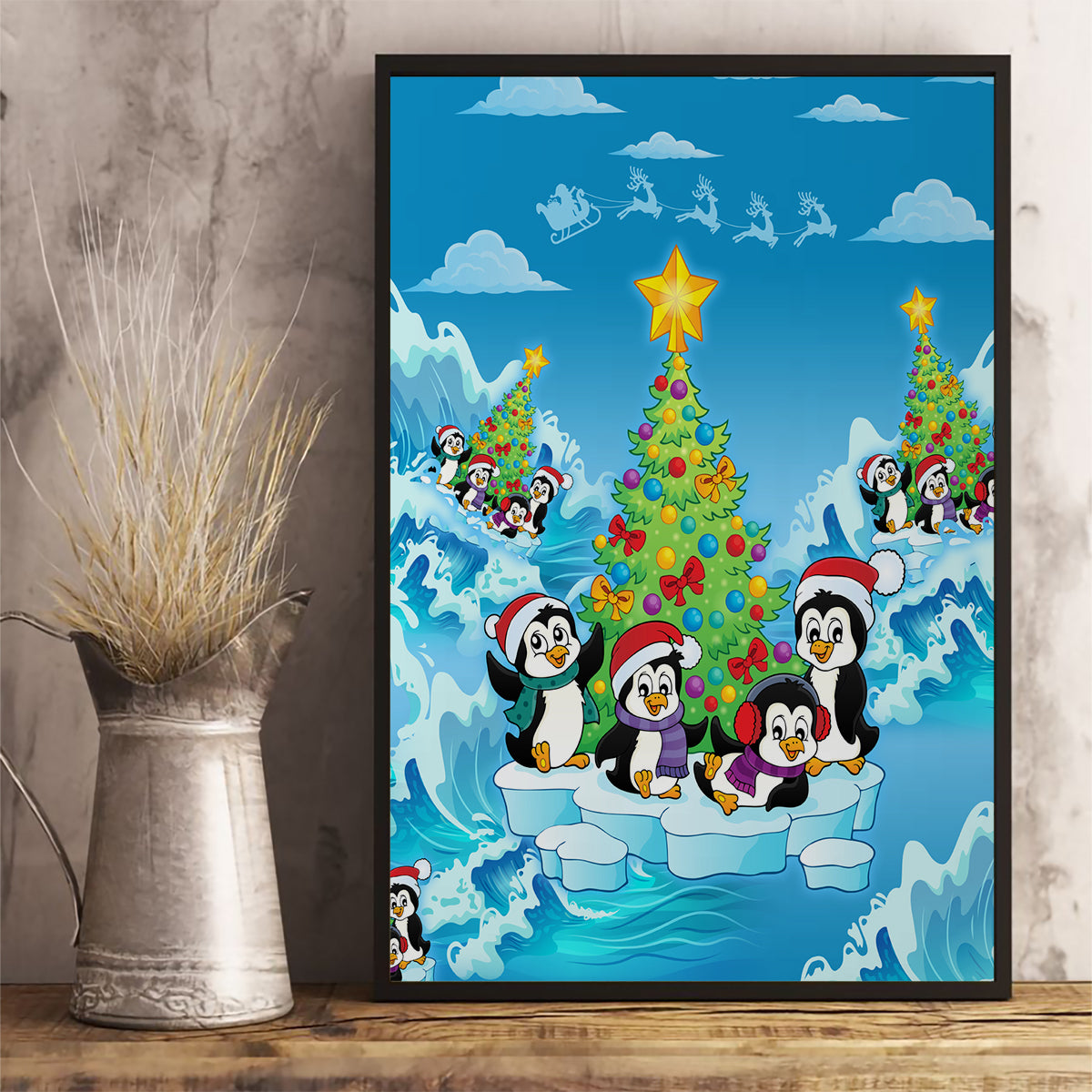 its-penguin-ing-to-look-a-lot-like-christmas-canvas-wall-art