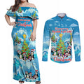 its-penguin-ing-to-look-a-lot-like-christmas-couples-matching-off-shoulder-maxi-dress-and-long-sleeve-button-shirt