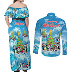 its-penguin-ing-to-look-a-lot-like-christmas-couples-matching-off-shoulder-maxi-dress-and-long-sleeve-button-shirt