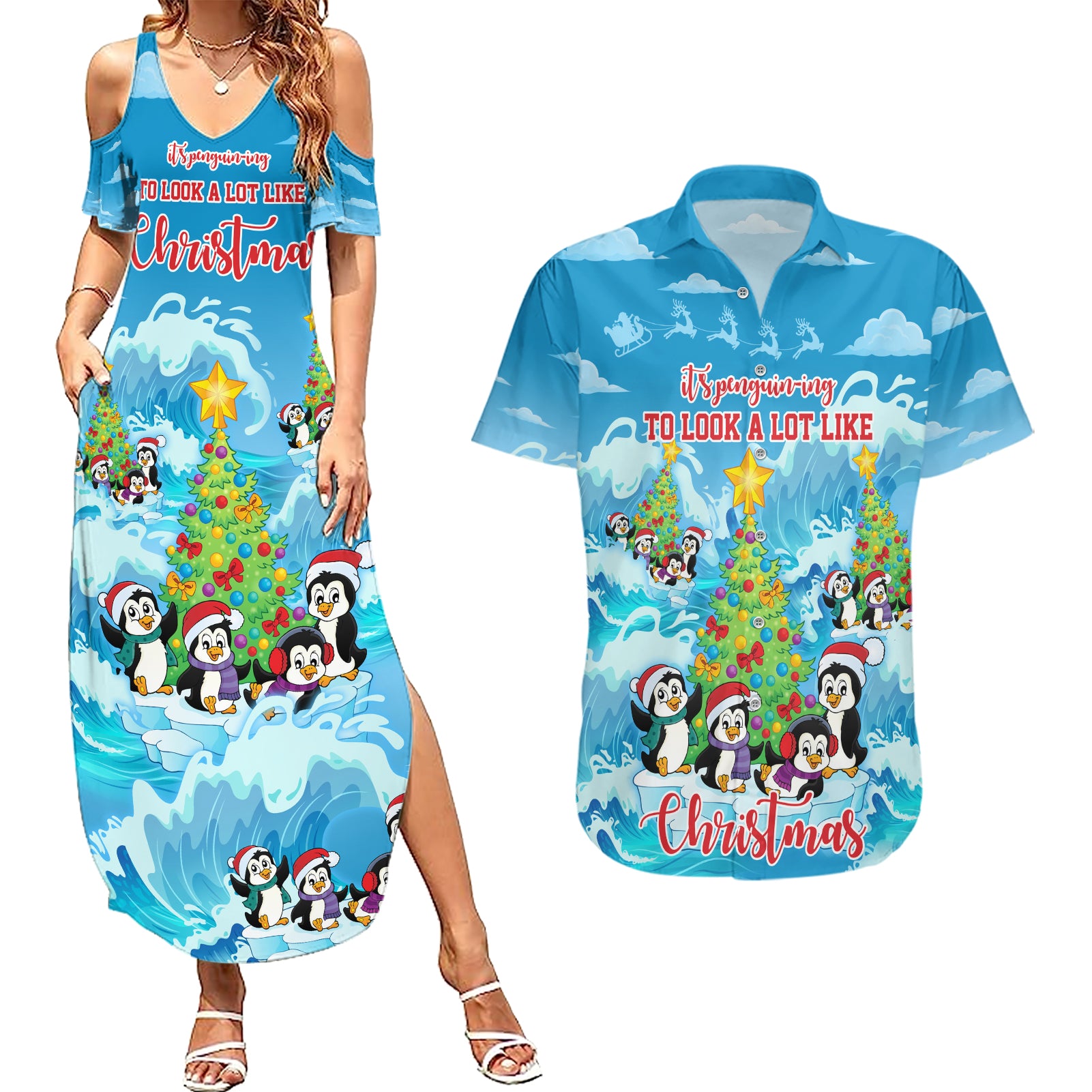 its-penguin-ing-to-look-a-lot-like-christmas-couples-matching-summer-maxi-dress-and-hawaiian-shirt