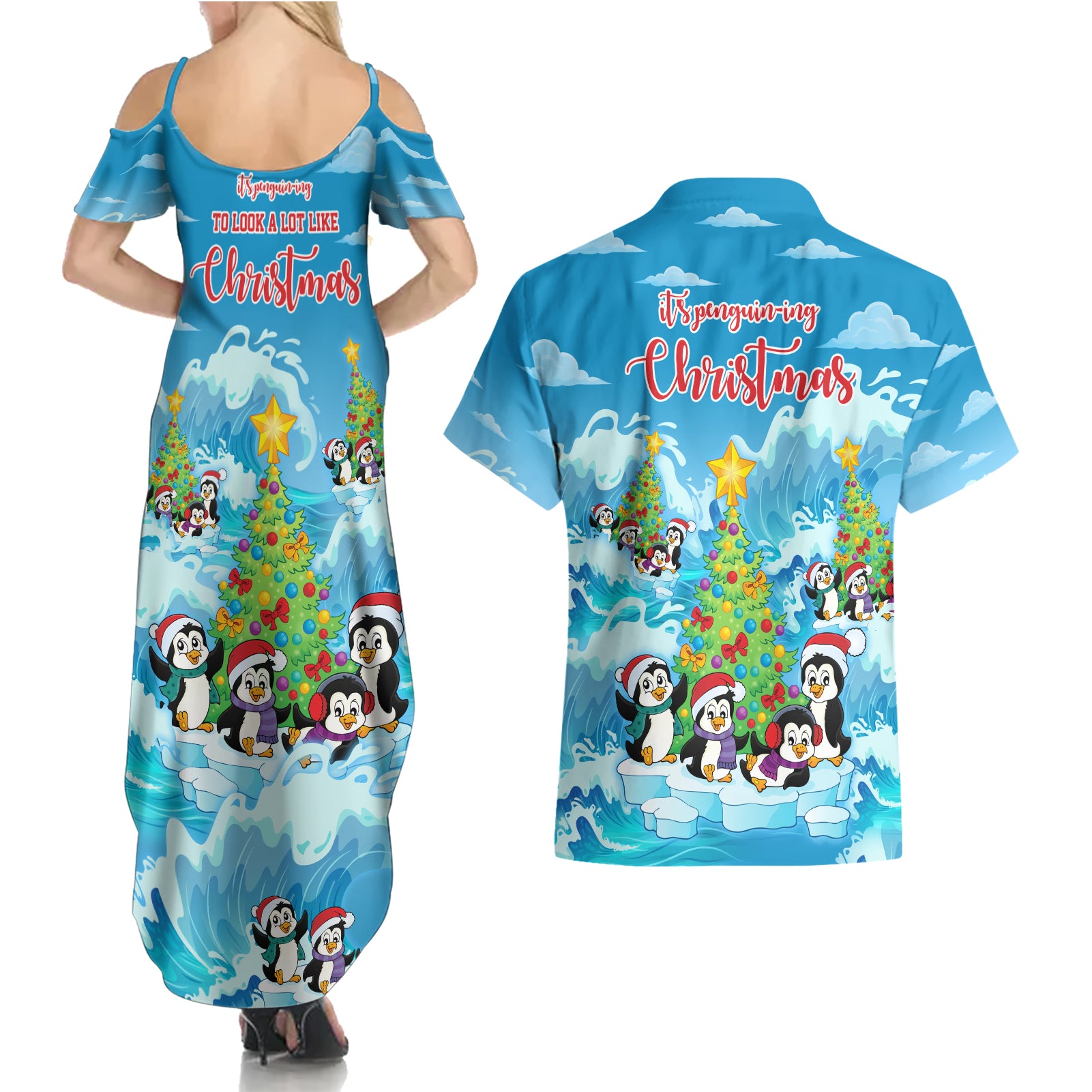 its-penguin-ing-to-look-a-lot-like-christmas-couples-matching-summer-maxi-dress-and-hawaiian-shirt