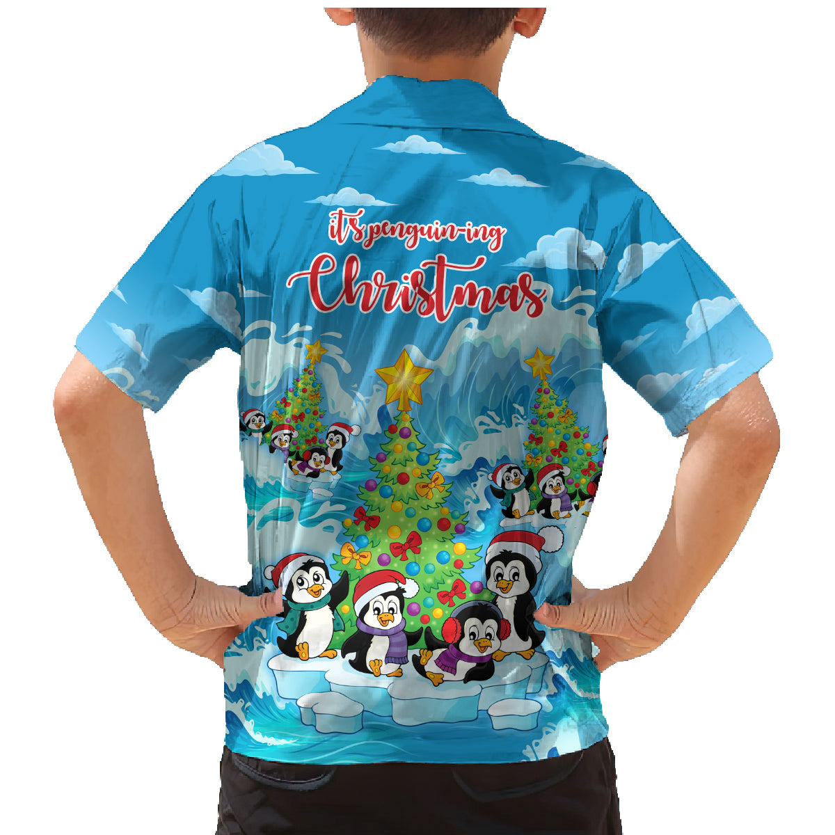 its-penguin-ing-to-look-a-lot-like-christmas-family-matching-mermaid-dress-and-hawaiian-shirt